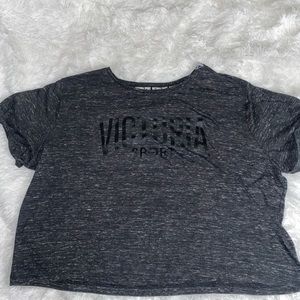 Victorias Secret Sport Cropped T-Shirt Size: medium gray